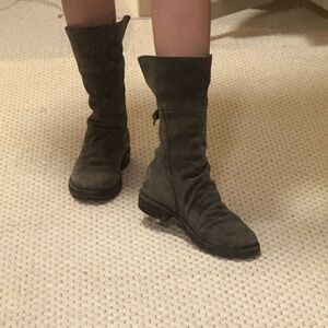 Fiorentini + Baker Olive Suede Combat Boots